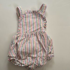 Janie and Jack - BABY RAINBOW STRIPED SEERSUCKER ROMPER 0-3
